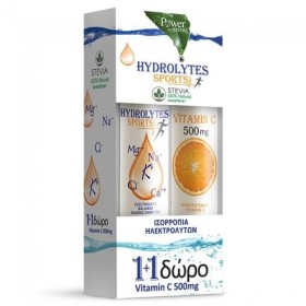 Power Health Promo Hydrolytes Sports με Γεύση Λεμόνι με Στέβια 20Tabs & Δώρο Vitamin C 500mg 20Tabs