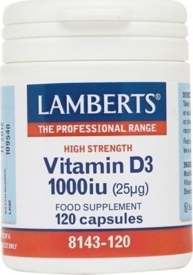 Lamberts Vitamin D3 1000iu Συμπλήρωμα Βιταμίνης D3 120Caps