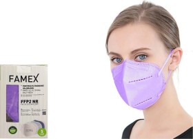 Famex Mask FFP2 NR Μάσκα Προστασίας Μωβ 10τμχ