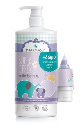 Pharmasept Tol Velvet Baby Mild Bath Βρεφικό Αφρόλουτρο για Σώμα & Μαλλιά 1lt & ΔΩΡΟ Extra Calm Cream 40ml