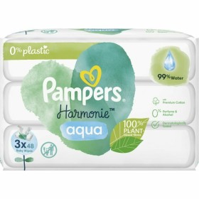 Pampers Harmonie Aqua Μωρομάντηλα με 99% Νερό, χωρίς Οινόπνευμα & Άρωμα 3x48τμχ