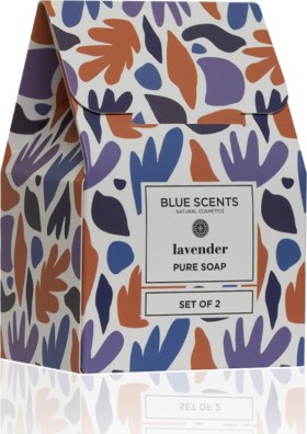 Blue Scents Set Of 2 Lavender Soap Σαπούνι Καθαρισμού Προσώπου & Σώματος 2x135gr