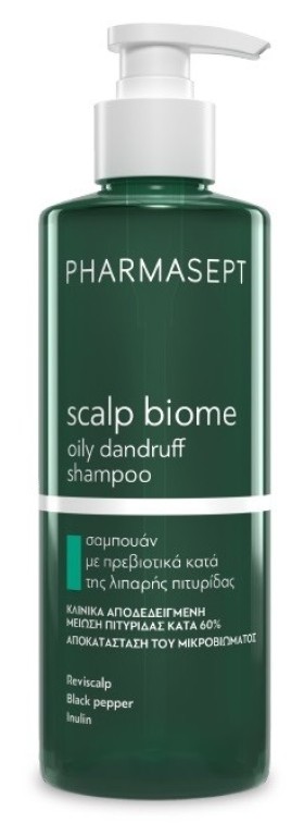 Pharmasept Scalp Biome Oily Dandruff Shampoo Κατά Της Λιπαρής Πιτυρίδας 400ml