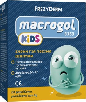 Frezyderm Macrogol 3350 Kids Σκόνη για Συμπτωματική Θεραπεία Δυσκοιλιότητας σε Παιδιά 20 Φακελίσκοι x 4gr