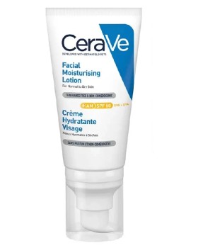 CeraVe Facial Moisturising Lotion Ενυδατική Κρέμα Προσώπου με SPF50 για Κανονικό-Ξηρό Δέρμα 52 ml