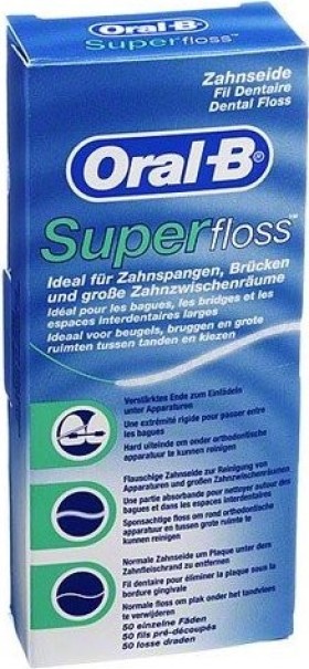 Oral-B Super Floss Μεσοδόντιο Οδοντικό Νήμα 50τμχ