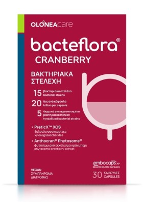 Olonea BacteFlora Cranberry Συμπλήρωμα Διατροφής με Προβιοτικά για την Γυναίκα 30φυτοκάψουλες