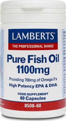 Lamberts Pure Fish Oil 1100mg Συμπλήρωμα Διατροφής με Ιχθυέλαιο 60Caps