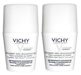 Vichy Anti-Transpirant Sensitive 48h Αποσμητικό Roll-On Κατά της Εφίδρωσης 2x50ml