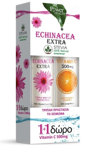 Power Health Echinacea Extra Συμπλήρωμα Διατροφής με Eχινάτσεα 24Eff. Tabs + Vitamin C 500mg 20Eff. Tabs