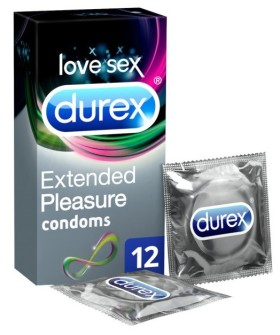 Durex Extended Pleasure Προφυλακτικά Για Απόλαυση Παρατεταμένης Διάρκειας 12 τεμάχια