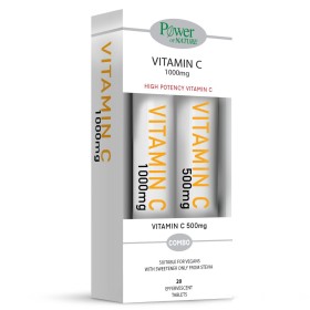 Power of Nature Vitamin C 1000mg Stevia 20S + Δώρο Vitamin C 500mg 20S