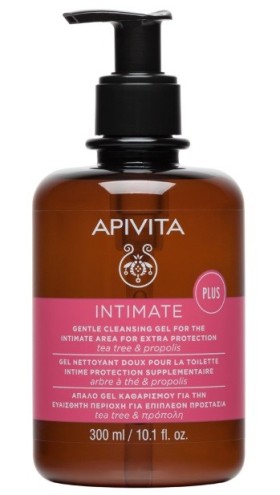 Apivita Intimate Plus Απαλό Τζελ Καθαρισμού της Ευαίσθητης Περιοχής για Επιπλέον Προστασία 300ml