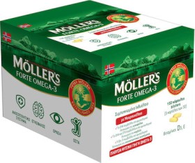 Mollers Forte Omega-3 Μίγμα Ιχθυέλαιου & Μουρουνέλαιου Υψηλής Ποιότητας 150Caps