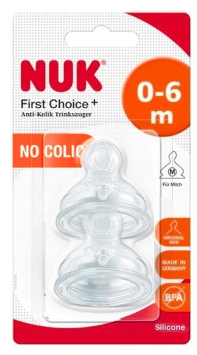 Nuk First Choice+ Θηλές Σιλικόνης Medium 0m+ 2τμχ