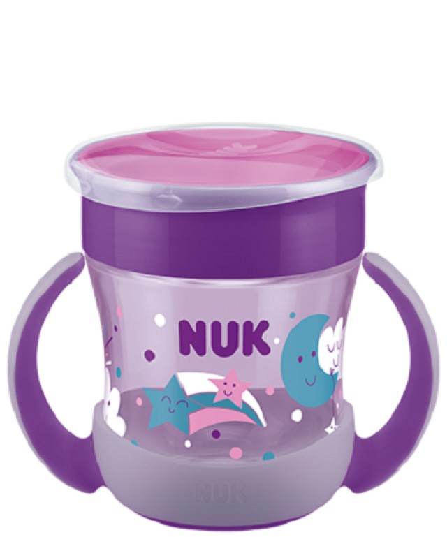 Nuk Mini Magic Cup Night με Χείλος 360 Μωβ 160ml 6+m