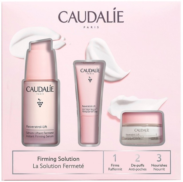 Caudalie Resveratrol-Lift Promo Insant Firming Serum 30ml & Firming Eye Gel Cream 5ml & Firming Night Cream 15ml