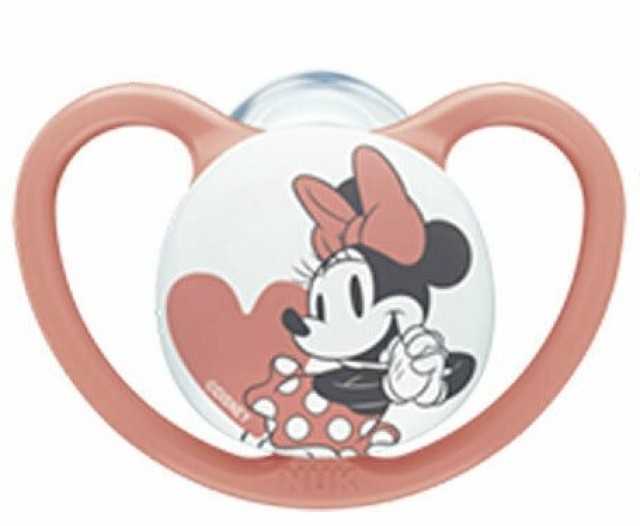 Nuk Space Disney Mickey & Minnie Πιπίλα Σιλικόνης Ροζ 18-36m