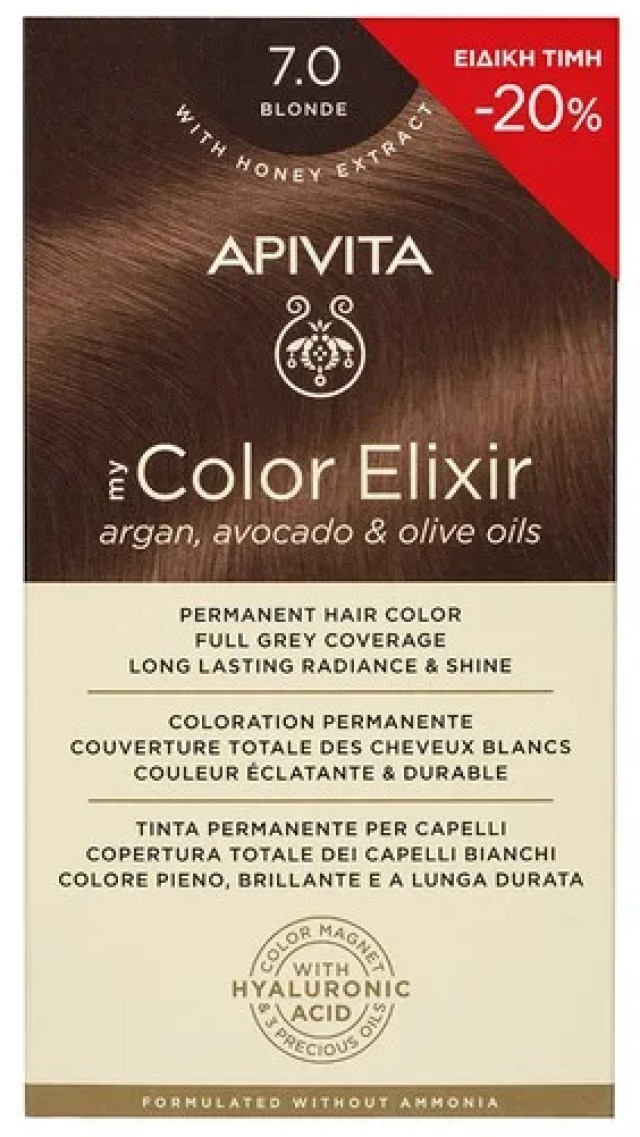 Apivita My Color Elixir Βαφή Μαλλιών 7.0 Φυσικό Ξανθό -20% Ειδική Τιμή