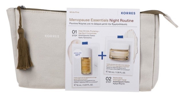 Korres Promo White Pine Menopause Essentials Night Routine Λευκή Πεύκη Κρέμα Νύχτας 40ml & Δώρο Ορός Προσώπου 15ml