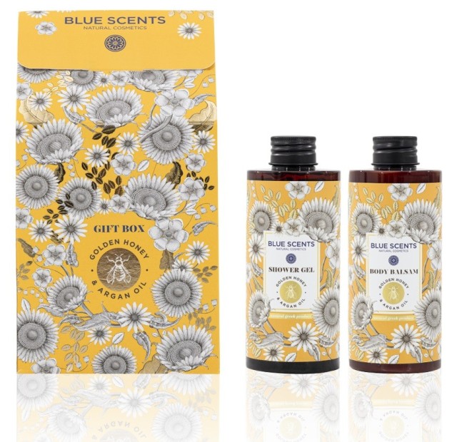 Blue Scents Gift Box Golden Honey & Argan Oil Αφρόλουτρο Σώματος 300ml & Body Balsam Ενυδατικό Γαλάκτωμα Σώματος 300ml