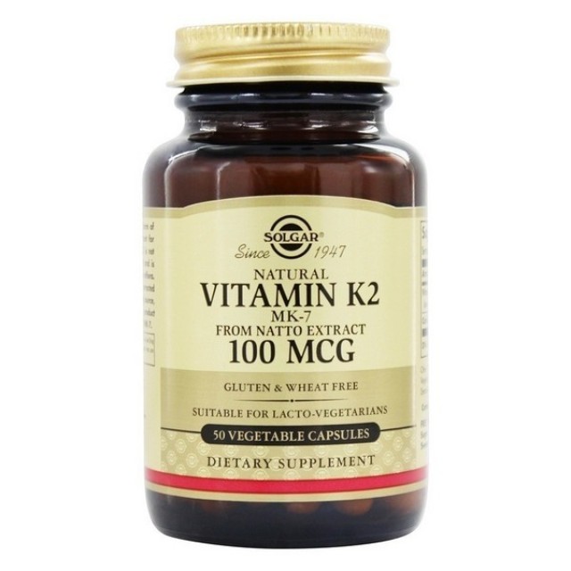 Solgar Vitamin K2 Βιταμίνη Κ2 στη Μορφή ΜΚ-7 100mg 50Veg. Caps