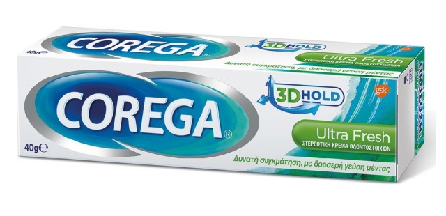 Corega Ultra Fresh Cream Στερεωτική Κρέμα Οδοντοστοιχιών 40g