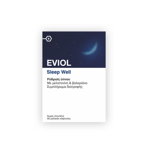 Eviol Sleep Well Συμπλήρωμα Διατροφής για Ρύθμιση του Ύπνου 30Soft Caps