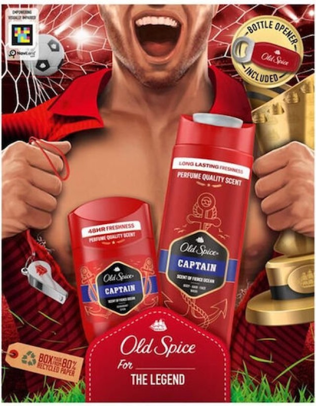 Old Spice Gift Set Captain Shower Gel + Shampoo 250ml & Deodorant Stick 50ml