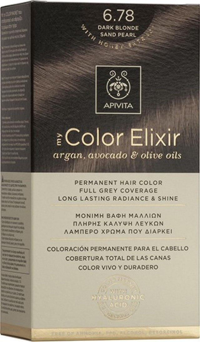 Apivita My Color Elixir Βαφή Μαλλιών 6.78 Ξανθό Σκούρο Μπεζ Περλέ