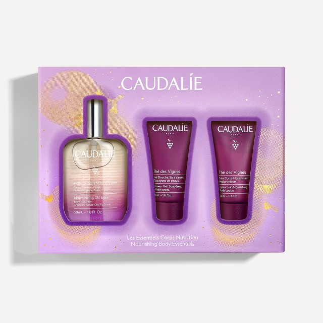 Caudalie Promo Fig Moisturising Oil Elixir + The des Vignes Shower Gel 30ml+ Body Lotion 30ml